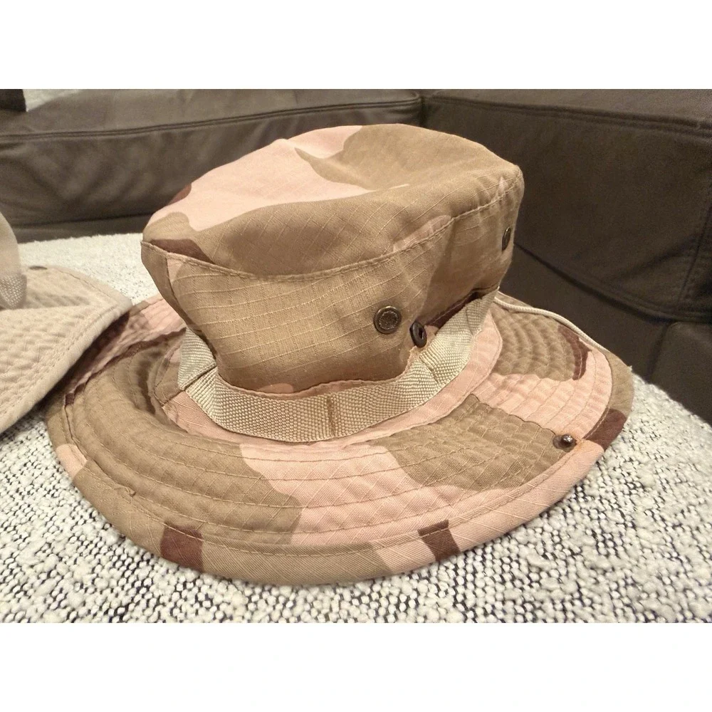 Lot Of Three Kids Bucket/Sun Hats Great For UV Outdoor Protection Tan/Camo